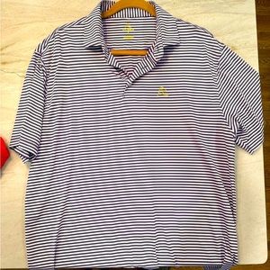 Large Rhoback purple stripe golf shirt
